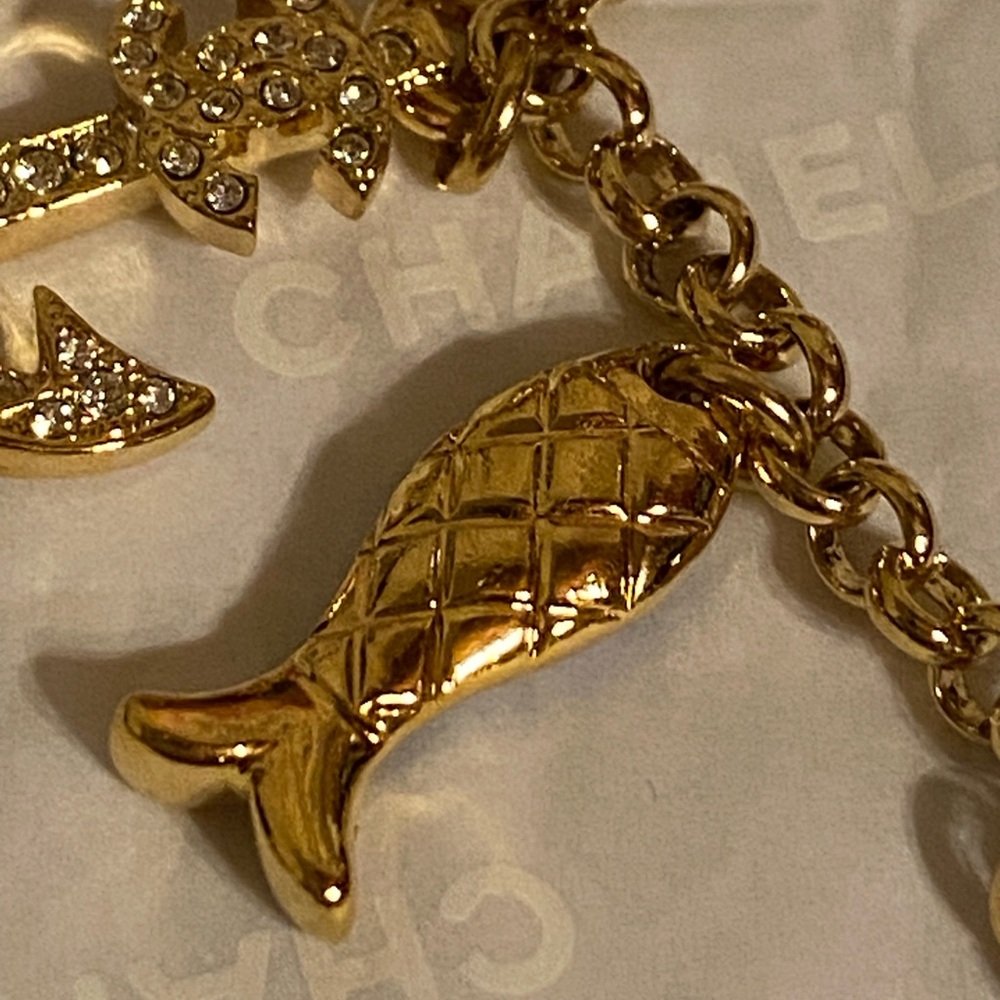 New authentic Chanel Gold and Blue Charm Bracelet - Picture 11 of 15